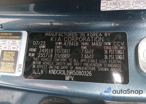 2024 Kia Niro Ev Wind z USA, uszkodzony, nr VIN KNDCR3L19R5080326